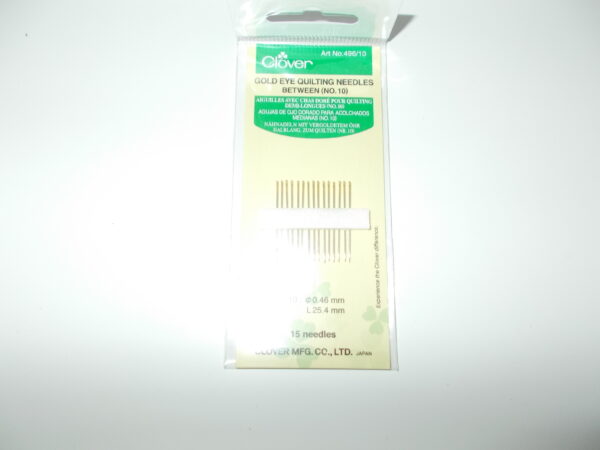 CLOVER HAND SEWING NEEDLES - GOLD EYE NEEDLES SIZE 10