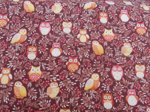 COUNTRY QUILT FABRIC - OWLS X 0.5m