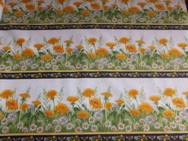 BORDER FABRIC - FLOWER DAISY X 1 METRE