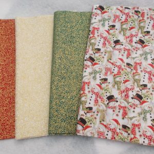 CHRISTMAS SCROLLS & SNOWMEN X 4 LONG QUARTERS BUNDLE