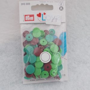 PRYM PLASTIC SNAPS X 25 SETS - MULTI GREEN/BROWN