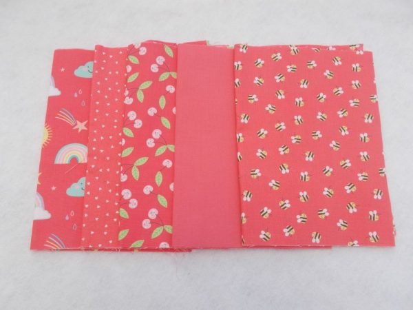 RAINBOWS- 5 X 8" WIDTHS OF FABRIC - SALMON - CLEARANCE