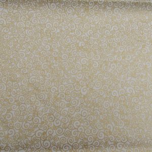 CHRISTMAS SCROLLS WITH GOLD FOILING - CREAM X 0.5m