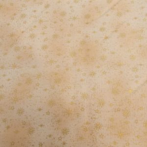 CHRISTMAS STOF - CREAM WITH GOLD FOILING - STARS X 0.5m