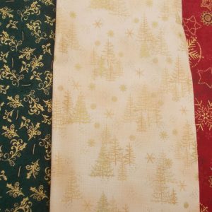 CHRISTMAS STOF - RED & CREAM & GREEN - 3 X 0.5m